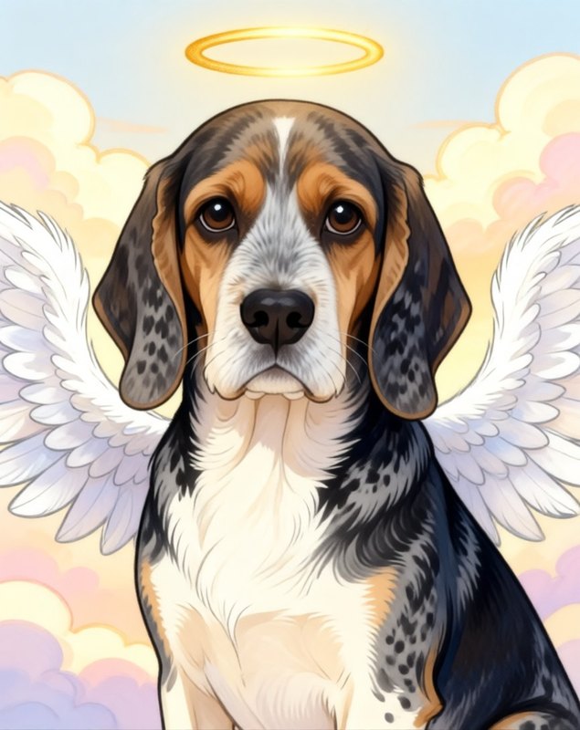 Angel Wings pet portrait sample (AI-generated)
