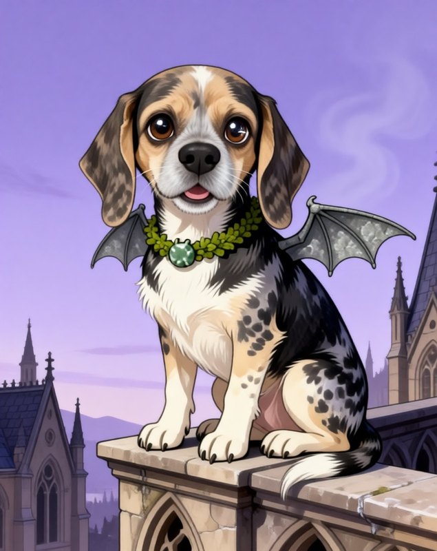 Little Gargoyle pet portrait sample (AI-generated)